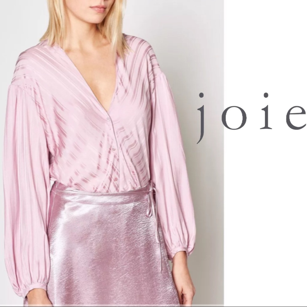 NWT Joie Cadmar Fleur D Lis Silky V Button Blouse
